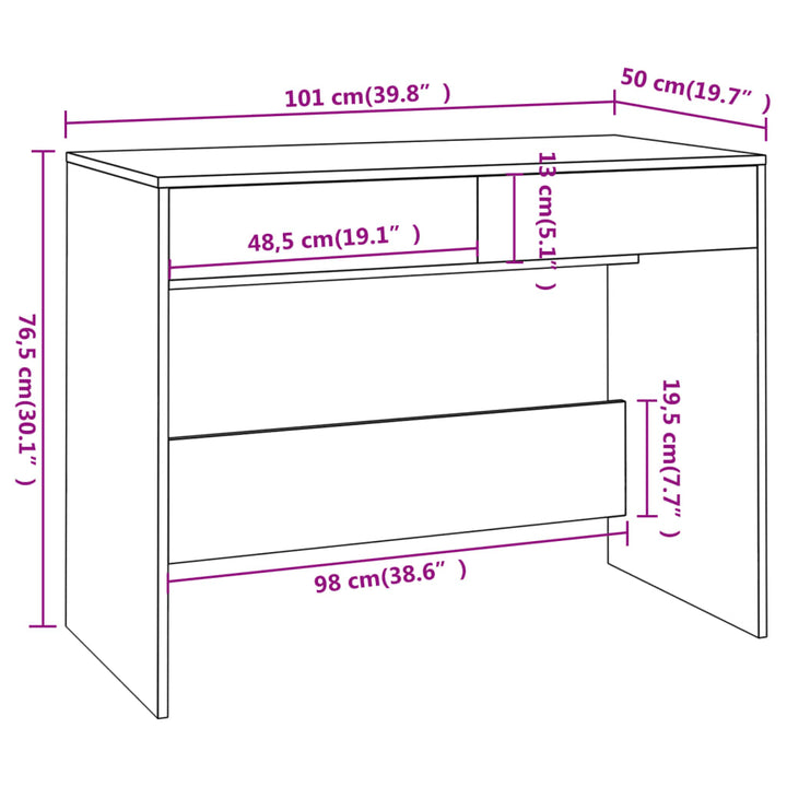 Schreibtisch 101X50X76,5 Cm Holzwerkstoff