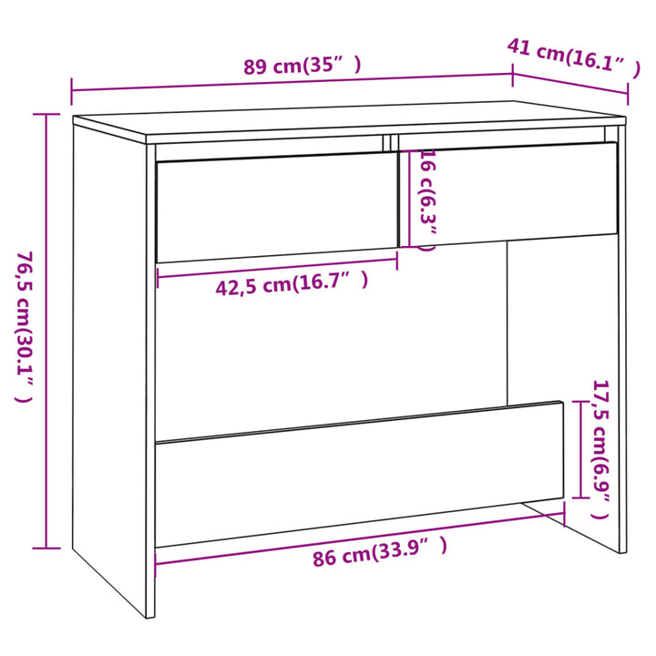 Konsolentisch 89X41X76,5 Cm Holzwerkstoff