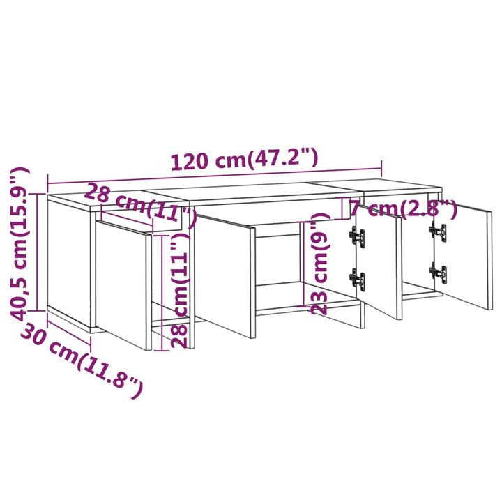 Tv-Schrank 120X30X40,5 Cm Holzwerkstoff