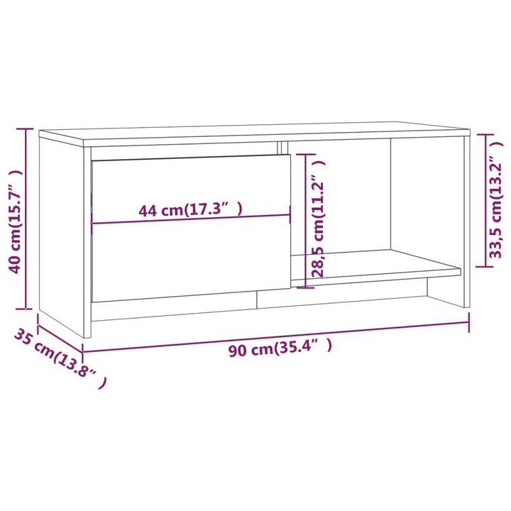 Tv-Schrank Sonoma-Eiche 90X35X40 Cm Holzwerkstoff