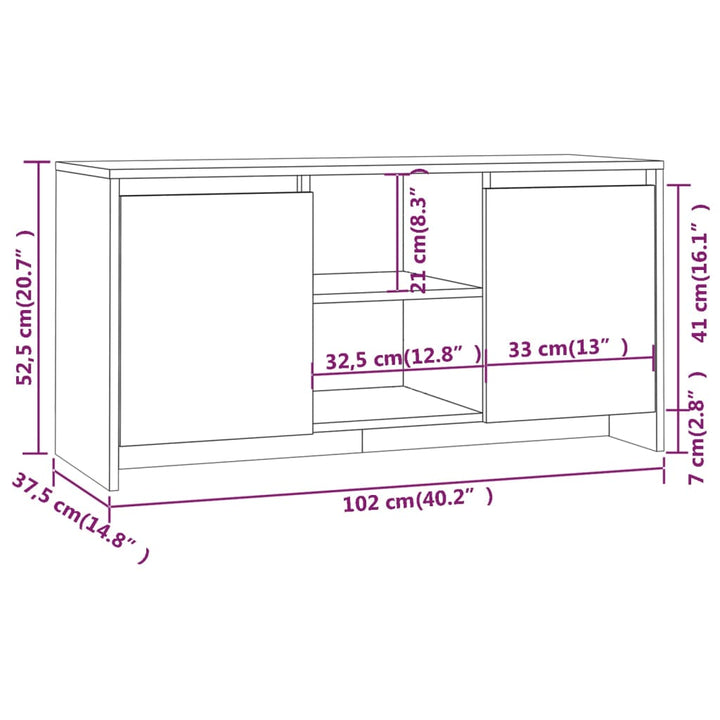 Tv-Schrank 102X37,5X52,5 Cm Holzwerkstoff