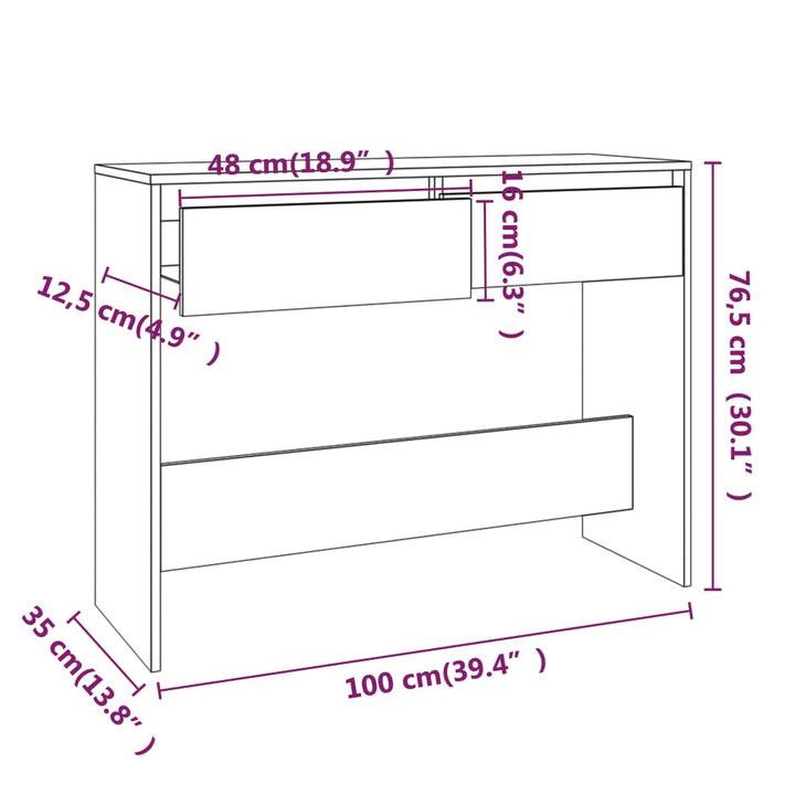 Konsolentisch 100X35X76,5 Cm Holzwerkstoff