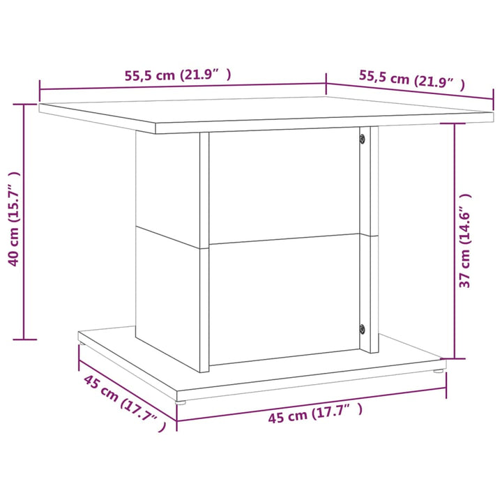 Couchtisch 55,5X55,5X40 Cm Holzwerkstoff