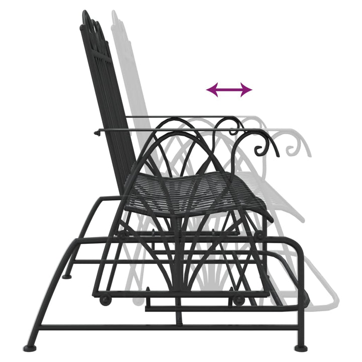 Schaukelbank 2-Sitzer 114 Cm Schwarz Stahl