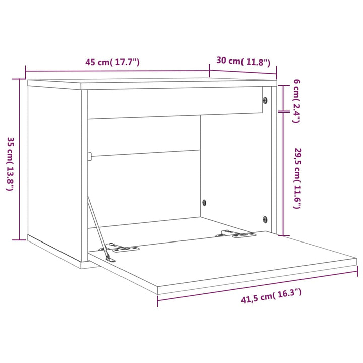 Wandschrank 45X30X35 Cm Massivholz Kiefer