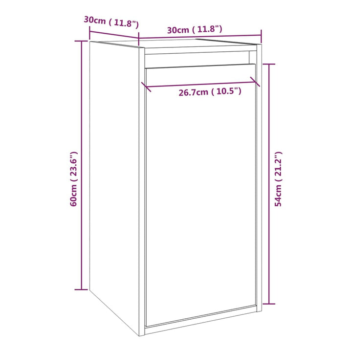 Wandschrank 30X30X60 Cm Massivholz Kiefer