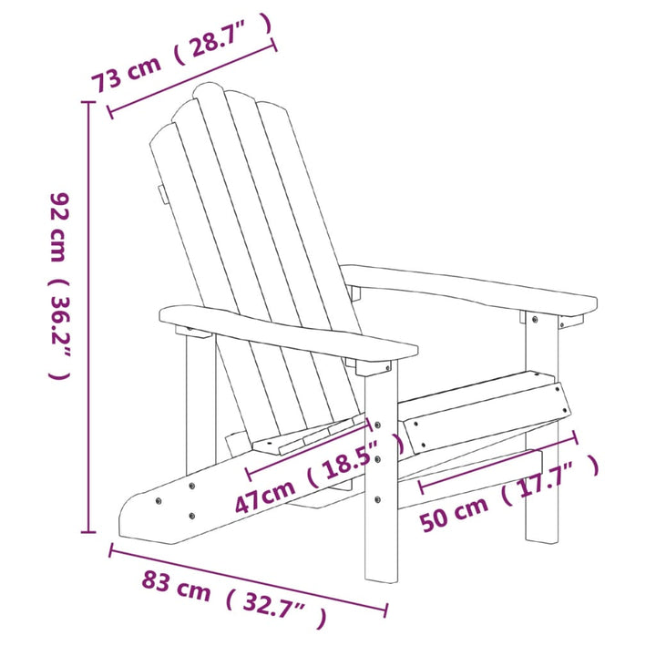 Adirondack-Gartenstühle 2 Stk. Hdpe