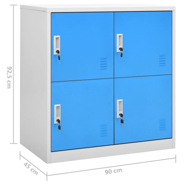 Schließfachschränke 2 Stk. 90X45X92,5Cm Stahl Hellgrau Und Blau