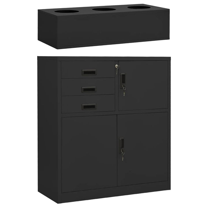 Büroschrank 90X40X125 Cm Stahl