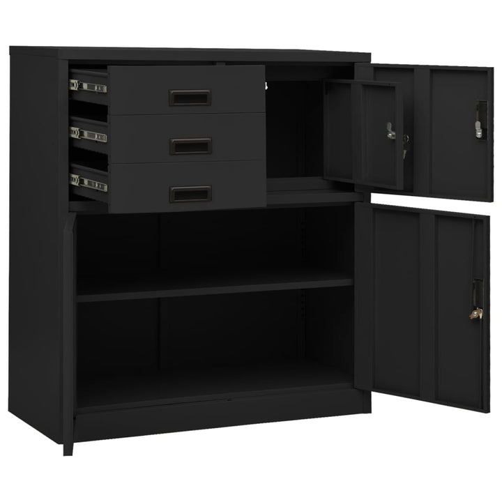 Büroschrank 90X40X125 Cm Stahl