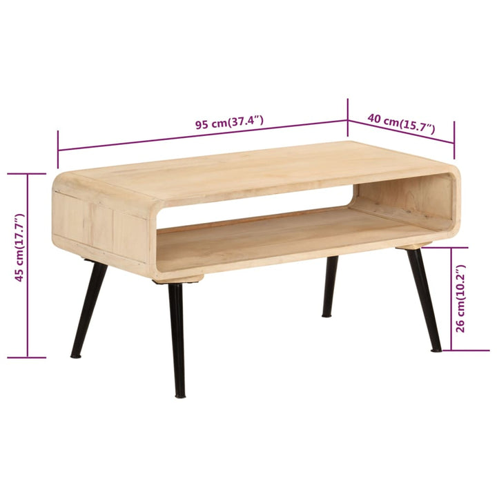 Couchtisch 95X40X45 Cm Massivholz Mango