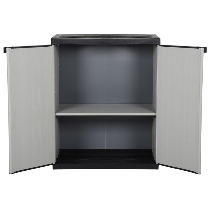 Garten-Lagerschrank Mit 1 Boden Grau Und Schwarz 68X40X85 Cm