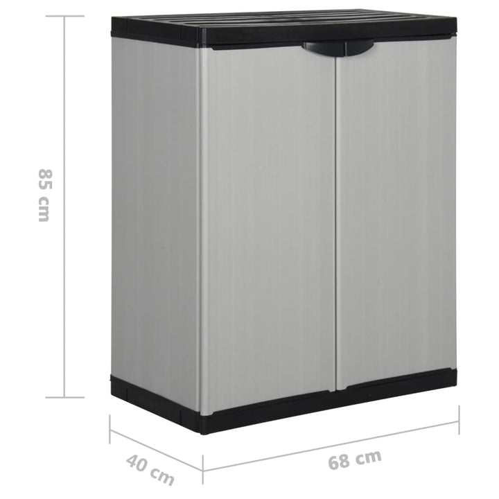 Garten-Lagerschrank Mit 1 Boden Grau Und Schwarz 68X40X85 Cm