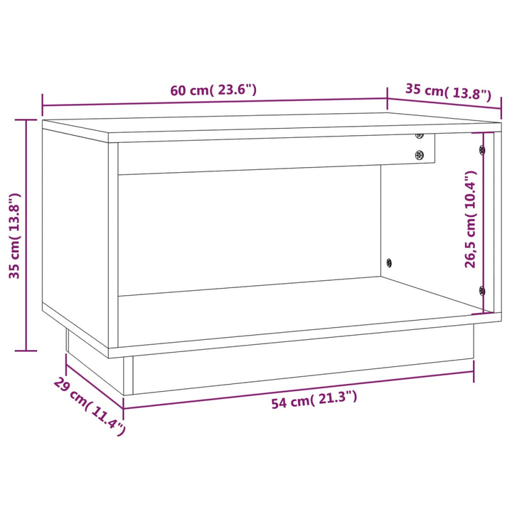 Tv-Schrank 60X35X35 Cm Massivholz Kiefer