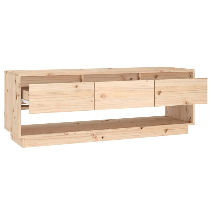 Tv-Schrank 110,5X34X40 Cm Massivholz Kiefer