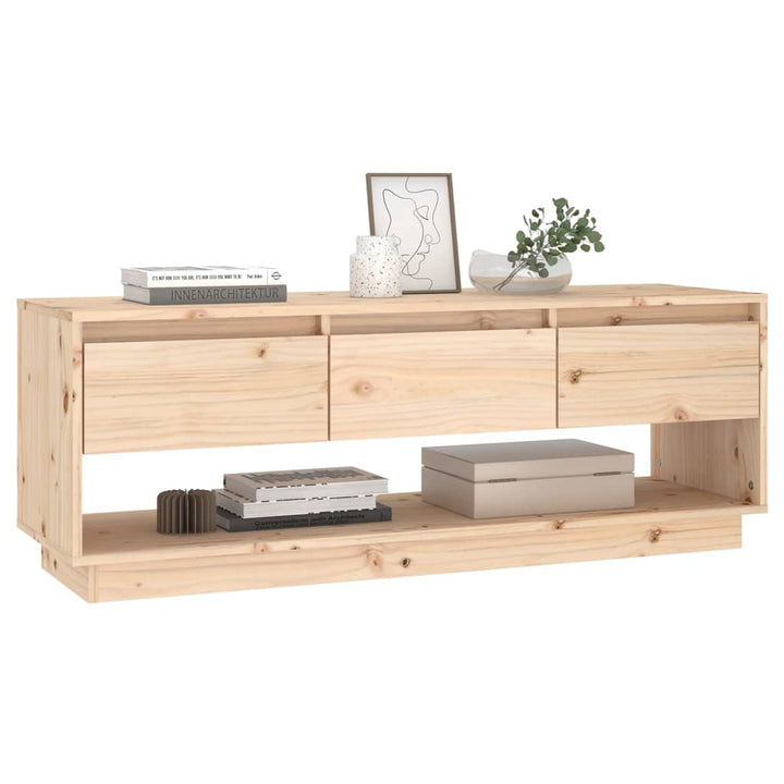 Tv-Schrank 110,5X34X40 Cm Massivholz Kiefer