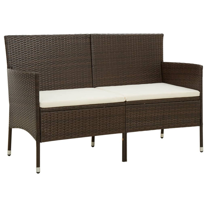 Gartensofa 3-Sitzer Mit Kissen Poly Rattan