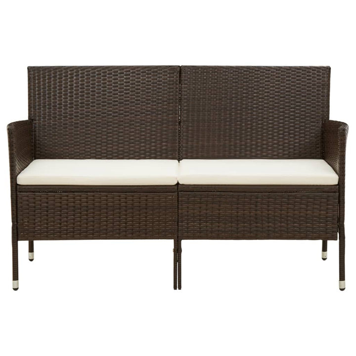 Gartensofa 3-Sitzer Mit Kissen Poly Rattan