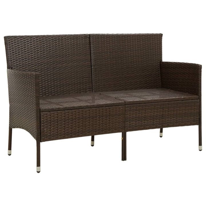 Gartensofa 3-Sitzer Mit Kissen Poly Rattan