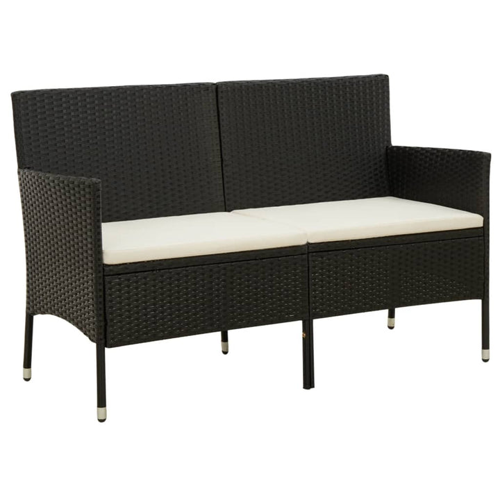 Gartensofa 3-Sitzer Mit Kissen Poly Rattan