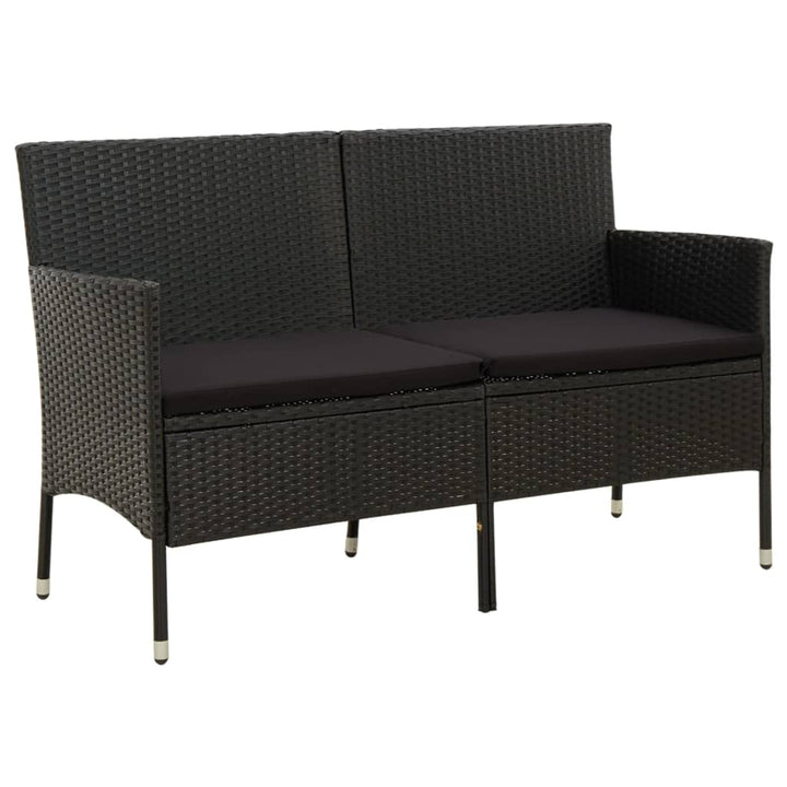 Gartensofa 3-Sitzer Mit Kissen Poly Rattan