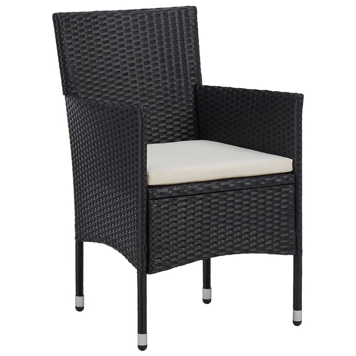 Garten-Essstühle 2 Stk. Poly Rattan Schwarz Hellgrau