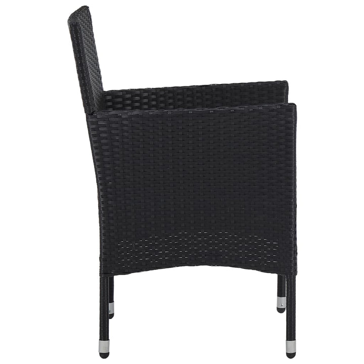 Garten-Essstühle 2 Stk. Poly Rattan Schwarz Hellgrau