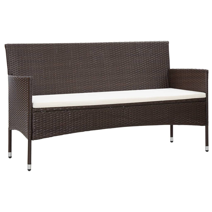 3-Sitzer-Gartensofa Mit Kissen Poly Rattan