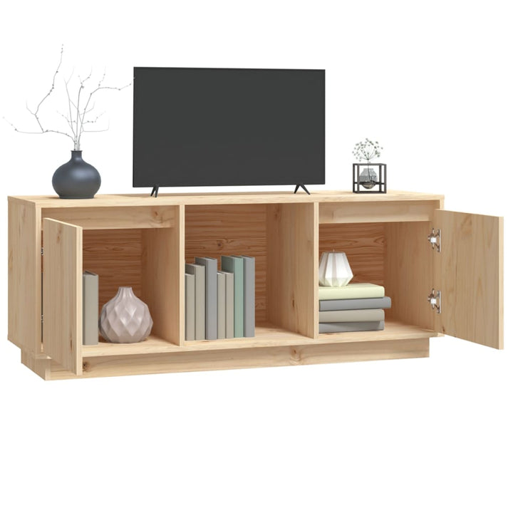 Tv-Schrank 110,5X35X44 Cm Massivholz Kiefer