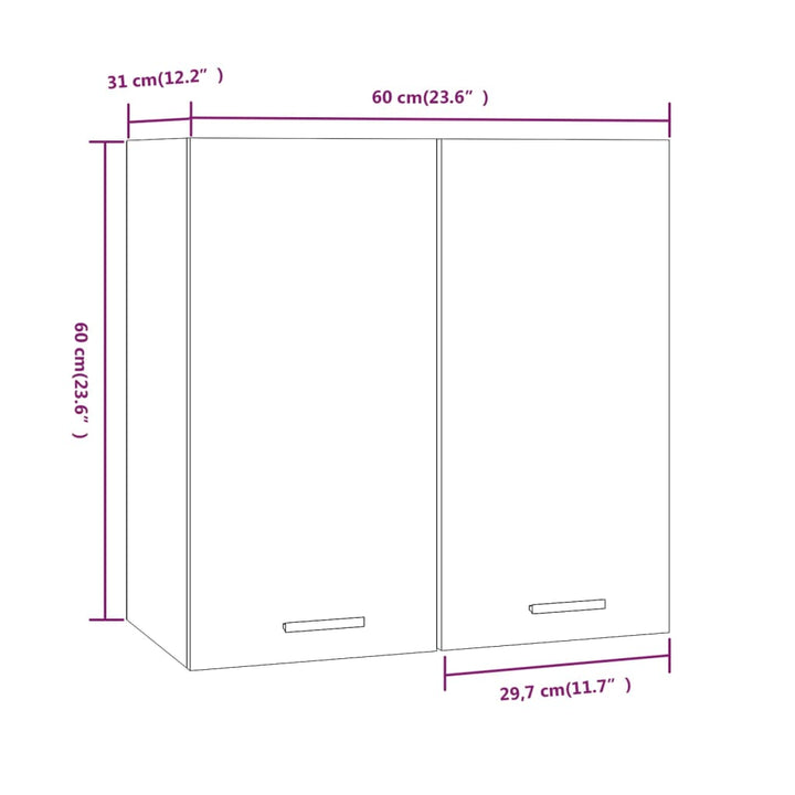 Hängeschrank 60X31X60 Cm Holzwerkstoff Räuchereiche