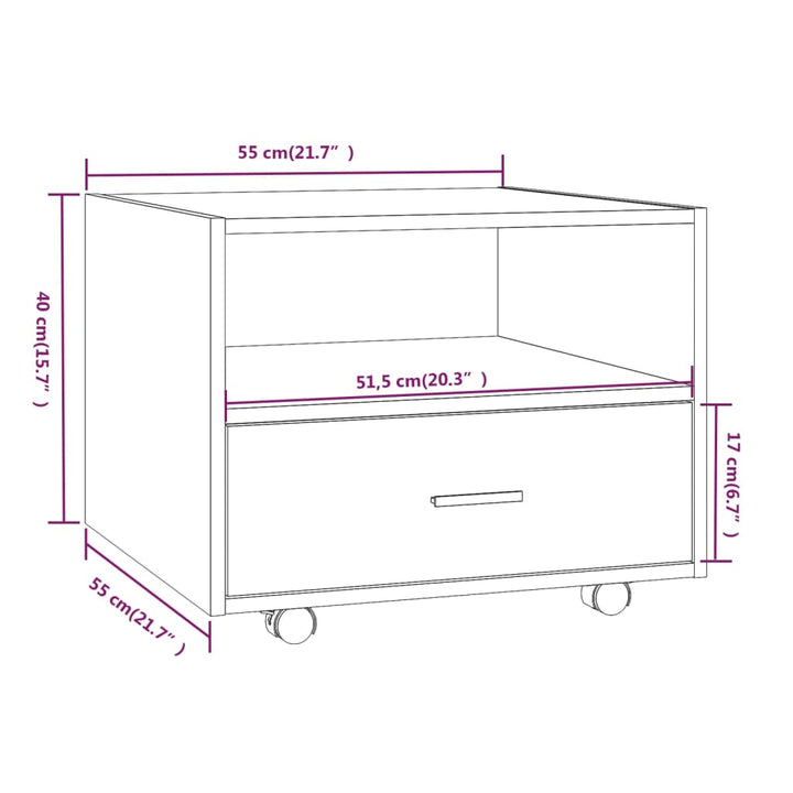 Couchtisch 55X55X40 Cm Holzwerkstoff