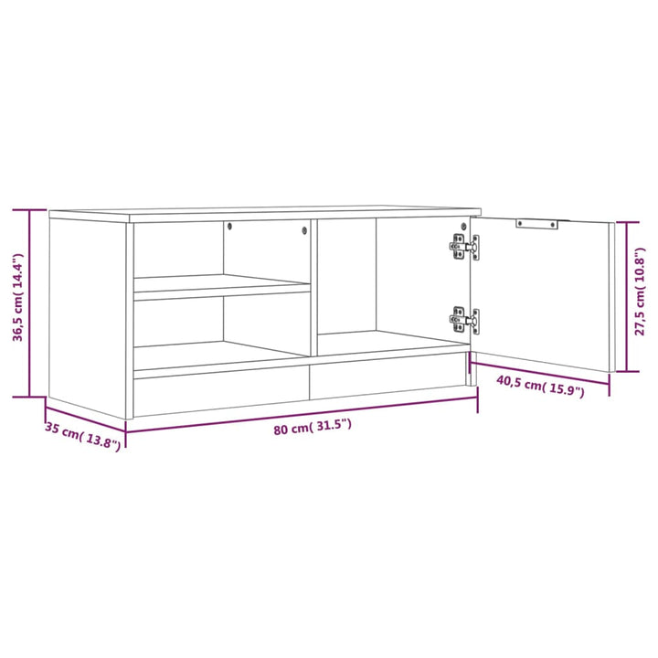 Tv-Schränke 2 Stk. 80X35X36,5 Cm Holzwerkstoff