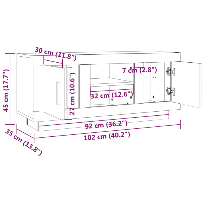 Tv-Schrank 102X35X45 Cm Holzwerkstoff