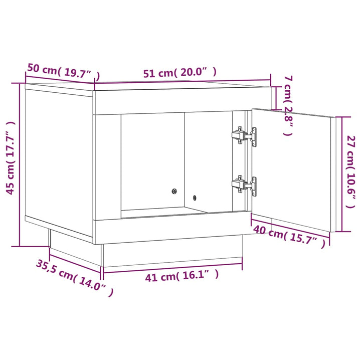 Couchtisch 51X50X45 Cm Holzwerkstoff