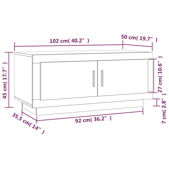 Couchtisch 102X50X45 Cm Holzwerkstoff