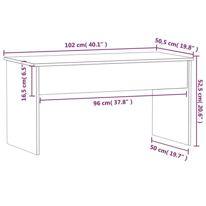 Couchtisch 102X50,5X52,5 Cm Holzwerkstoff