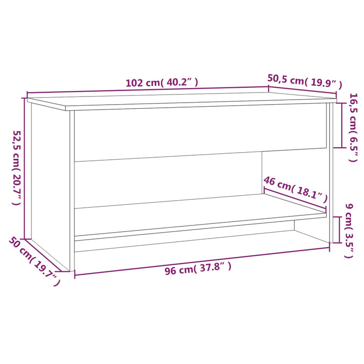 Couchtisch 102X50X52,5 Cm Holzwerkstoff