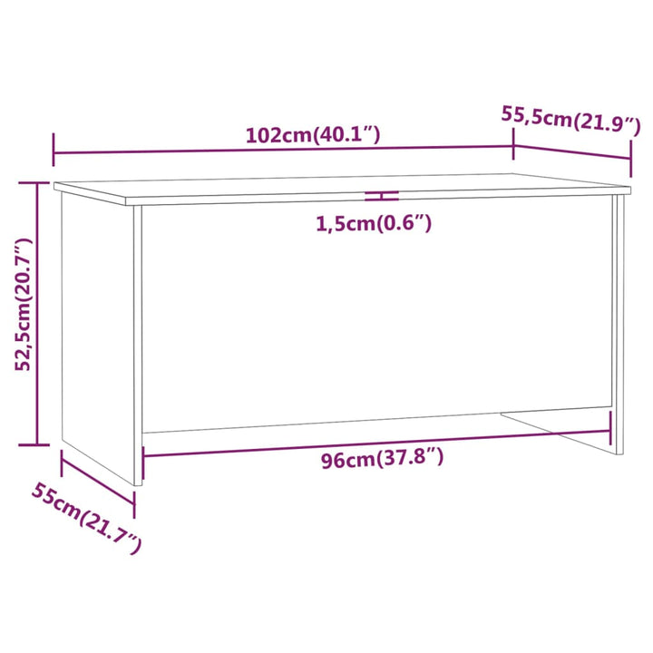 Couchtisch 102X55,5X52,5 Cm Holzwerkstoff