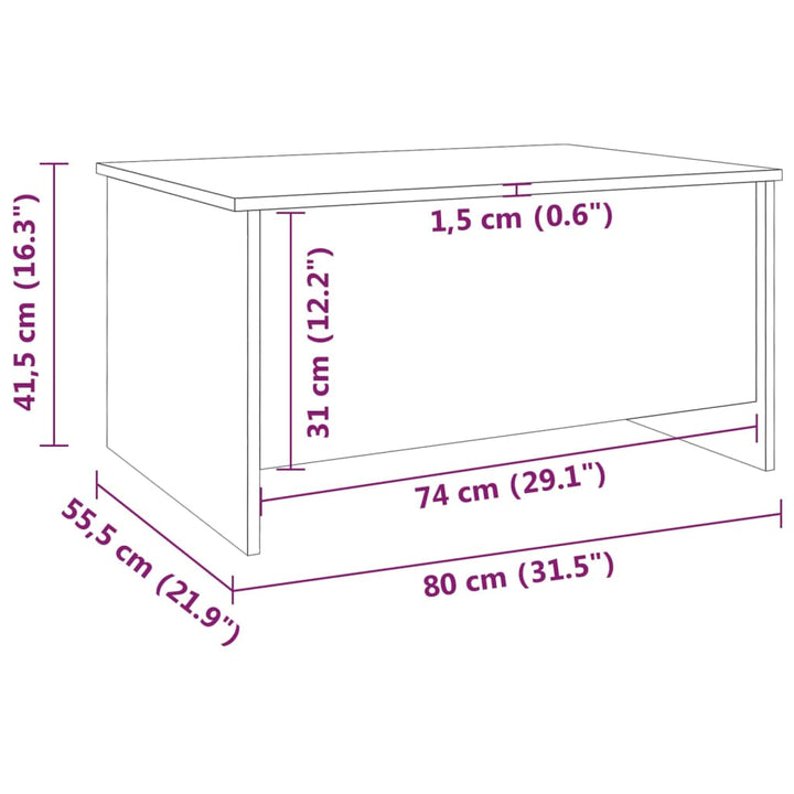 Couchtisch 80X55,5X41,5 Cm Holzwerkstoff