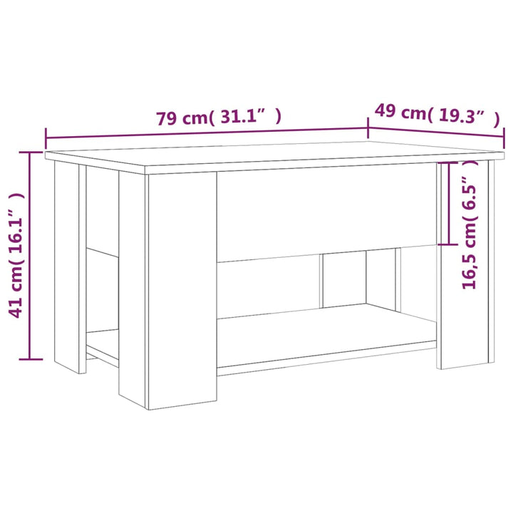 Couchtisch 79X49X41 Cm Holzwerkstoff