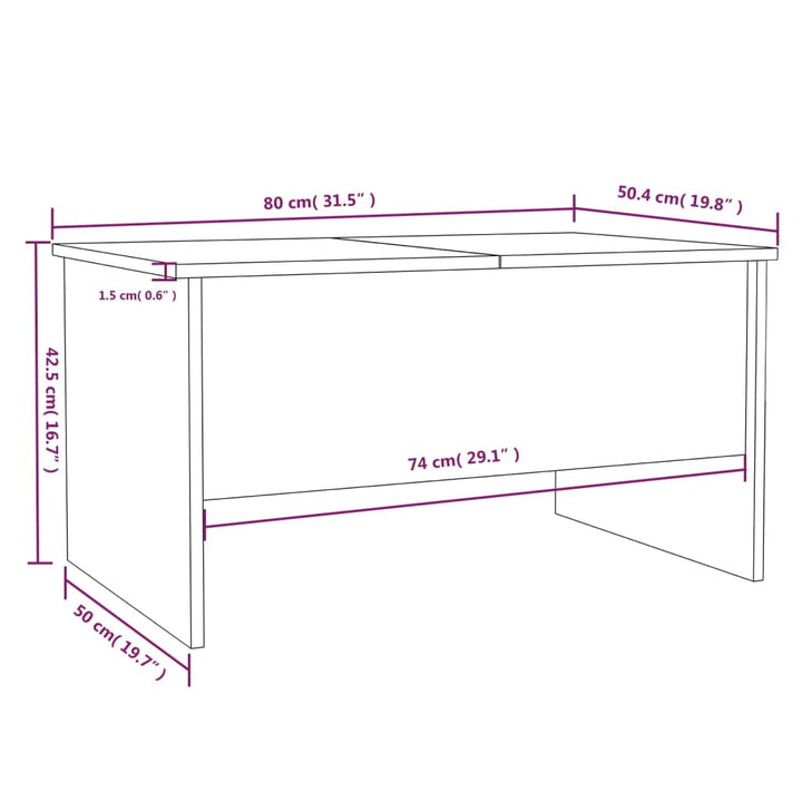 Couchtisch 80X50X42,5 Cm Holzwerkstoff