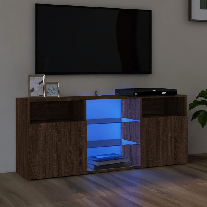 Tv-Schrank Mit Led-Leuchten 120X30X50 Cm