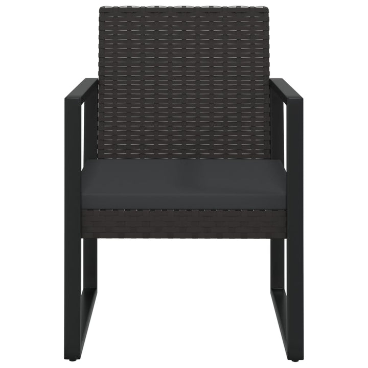 4-Tlg. Garten-Lounge-Set Mit Kissen Schwarz Poly Rattan