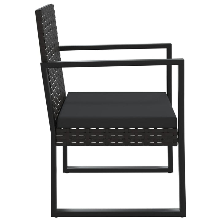 4-Tlg. Garten-Lounge-Set Mit Kissen Schwarz Poly Rattan