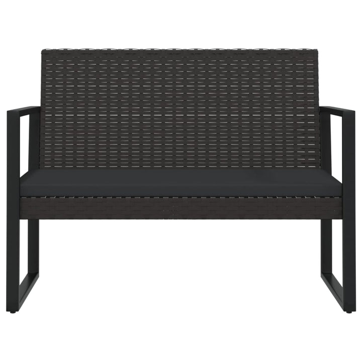 4-Tlg. Garten-Lounge-Set Mit Kissen Schwarz Poly Rattan