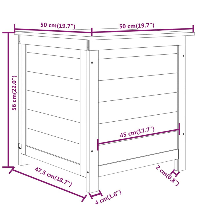 Outdoor-Kissenbox Massivholz Tanne