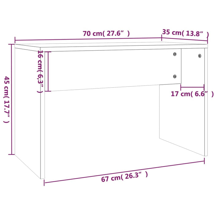 Schminkhocker 70X35X45 Cm Holzwerkstoff