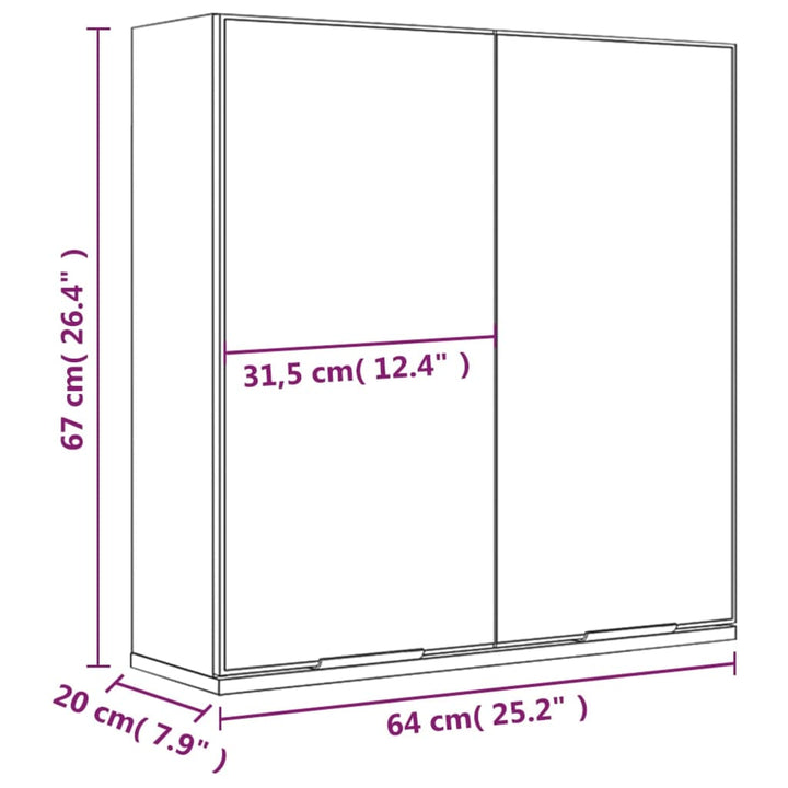 Bad-Spiegelschrank 64X20X67 Cm