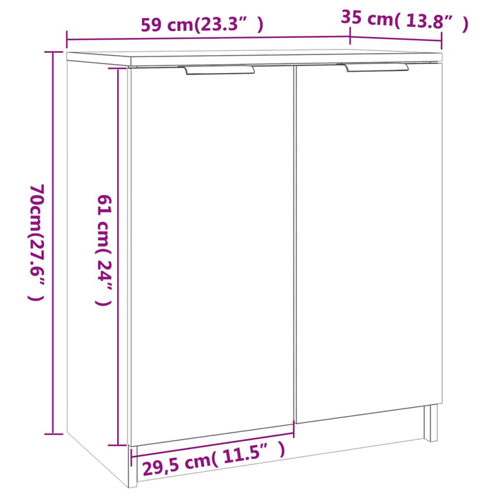 Schuhschrank Schwarz 59X35X70 Cm Holzwerkstoff