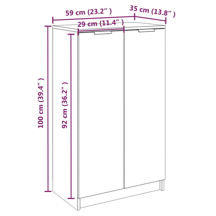 Schuhschrank 59X35X100 Cm Holzwerkstoff